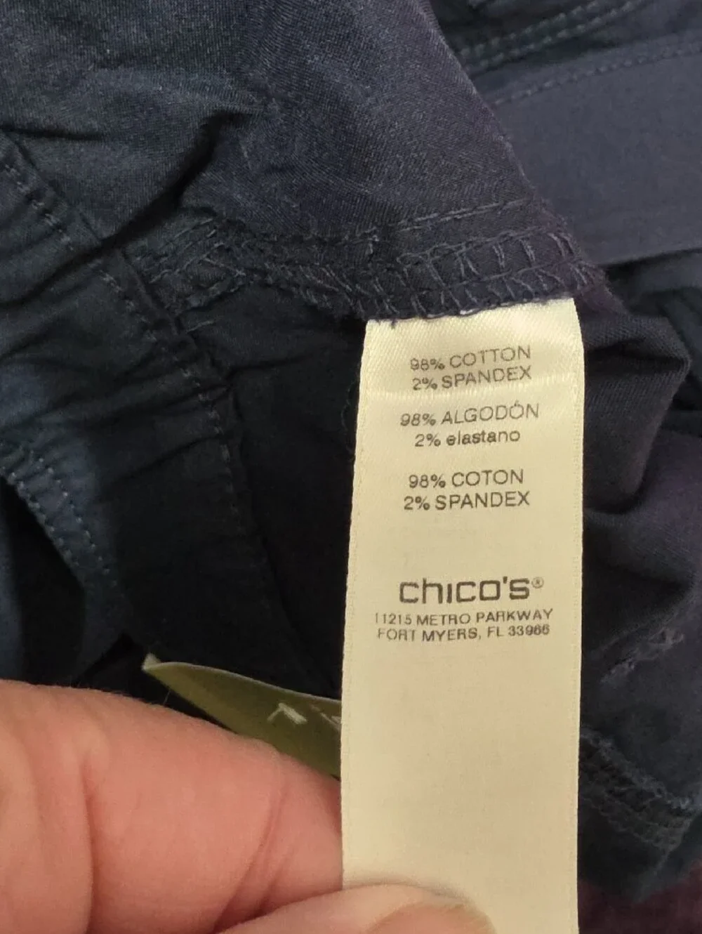 Chico's Navy Capri Pants Sz 3(XL)